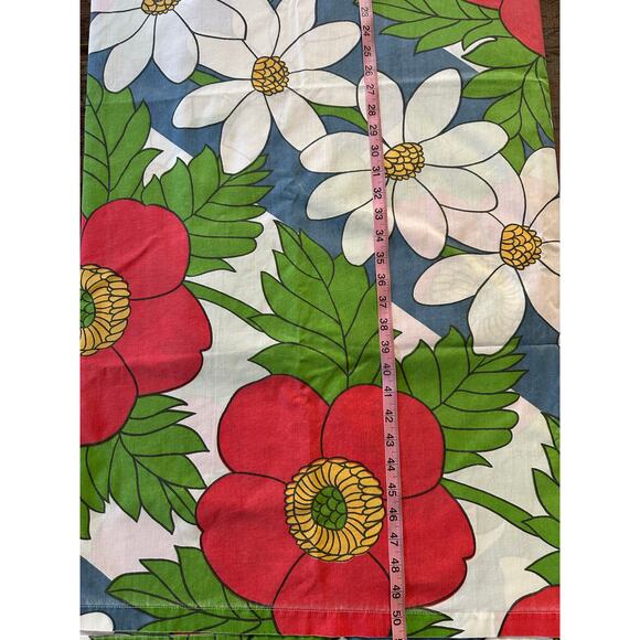 Vintage Stevens Utica floral sheet remnant fabric panel - Picture 3 of 6